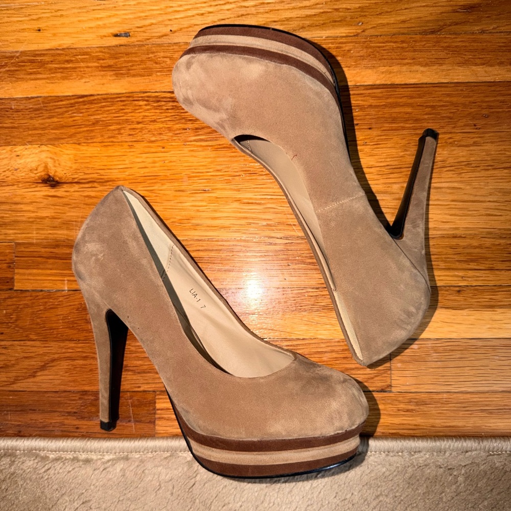 Beige High Heel Shoes